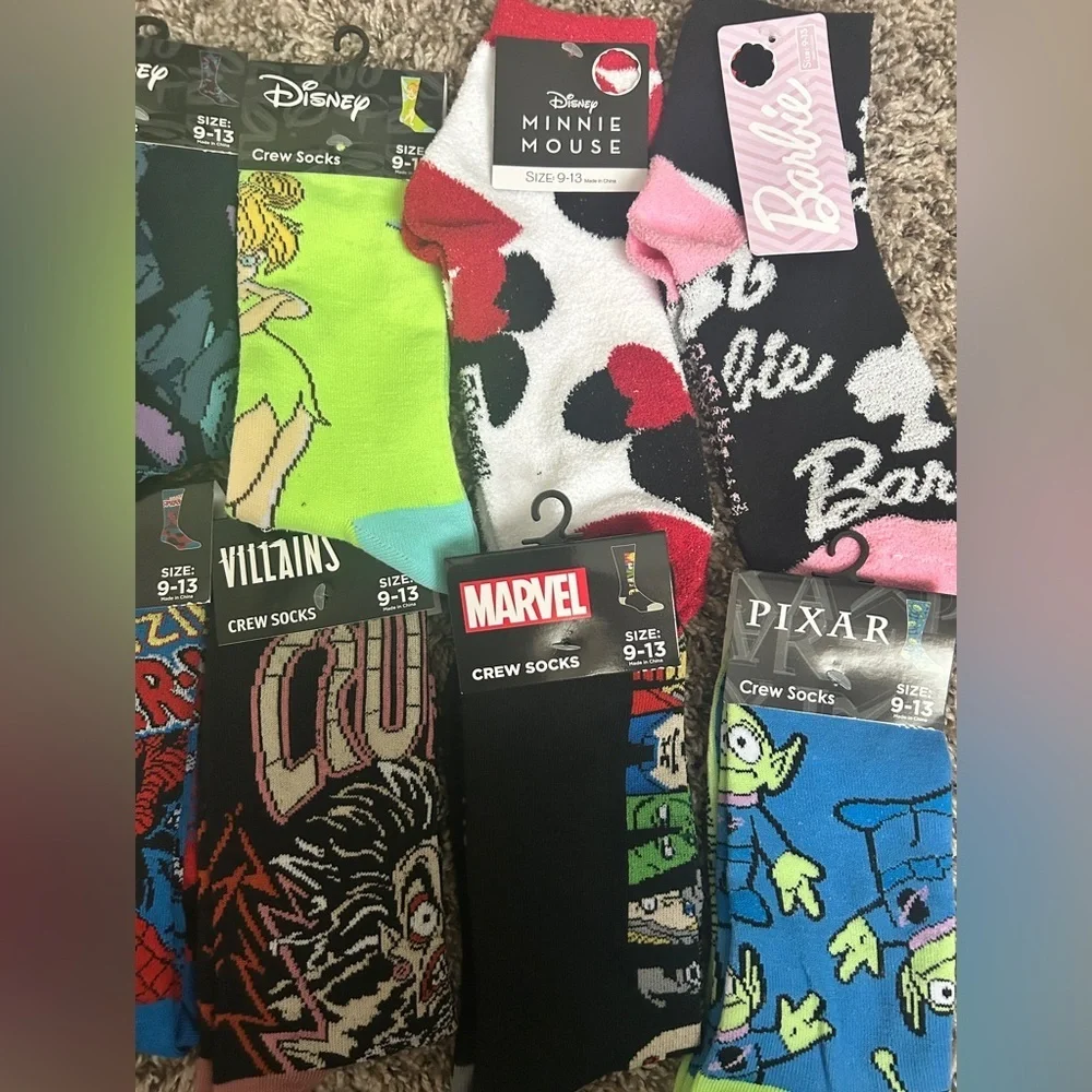 Disney & Marvel Socks Bundle Deal! ✨ Unisex, Size: 9-13
